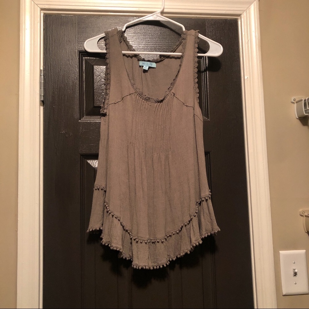 Sleeveless Army Green Blouse